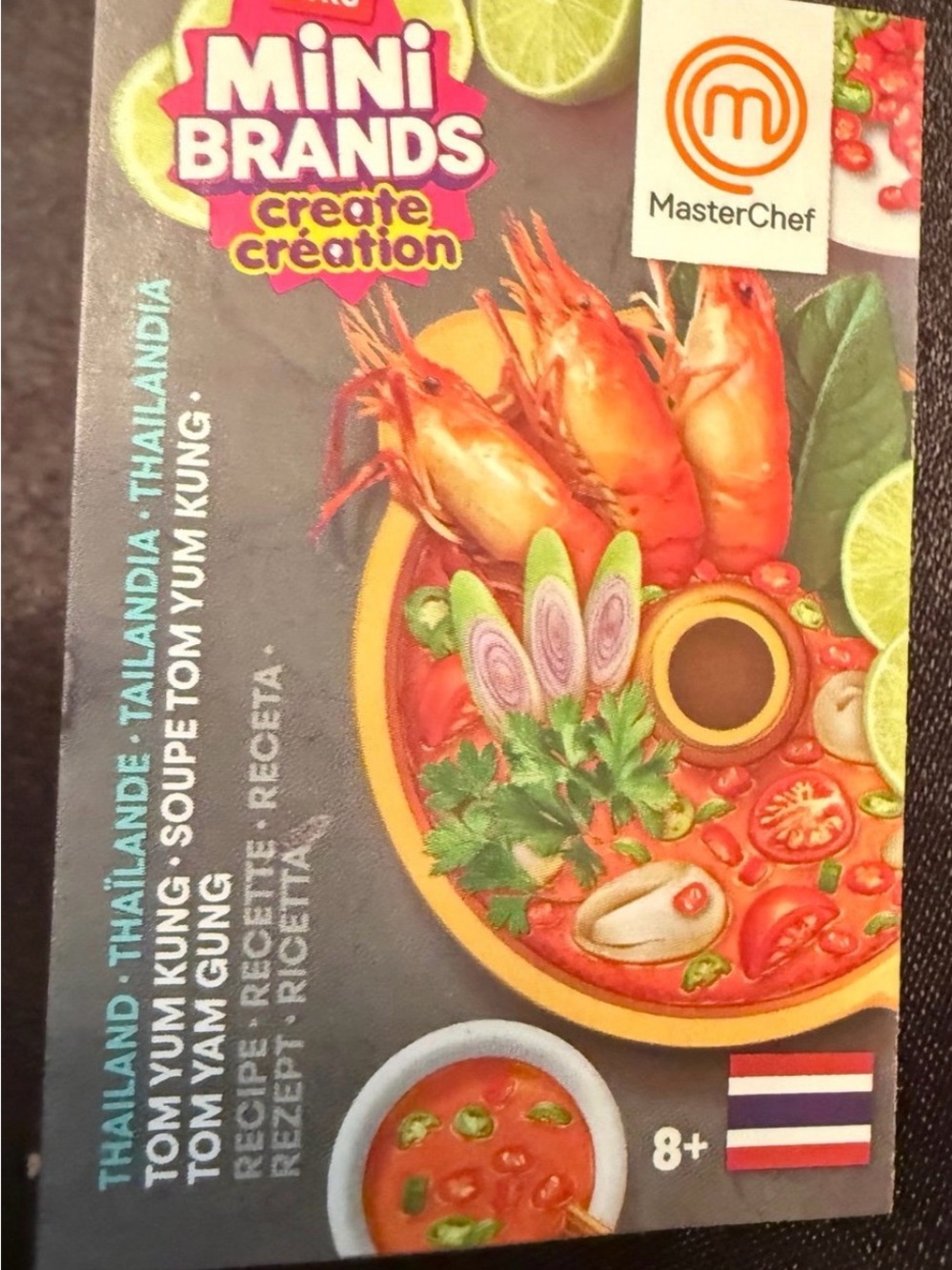 Golden Tom Yum Shrimp Miniature Display - Vibrant Red & Green